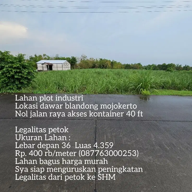 Lahan plot industri dawar Harga paling murah