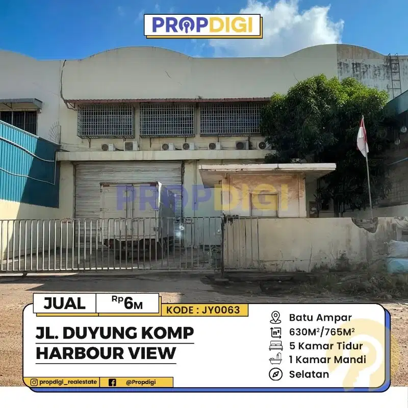 dijual gudang habourview gudang batu ampar