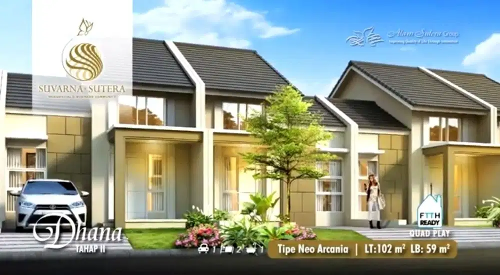 JUAL RUGI !  Rumah 1 lantai Suvarna Sutera 6x17 Model Baru