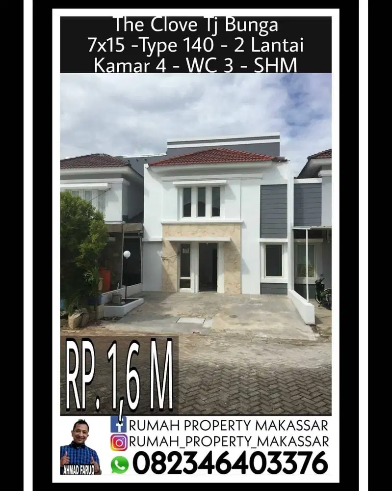 The Clove Tj Bunga Lt 7x15 Type 140 , 2 Lantai ,Kmr 4  3 WC SHM