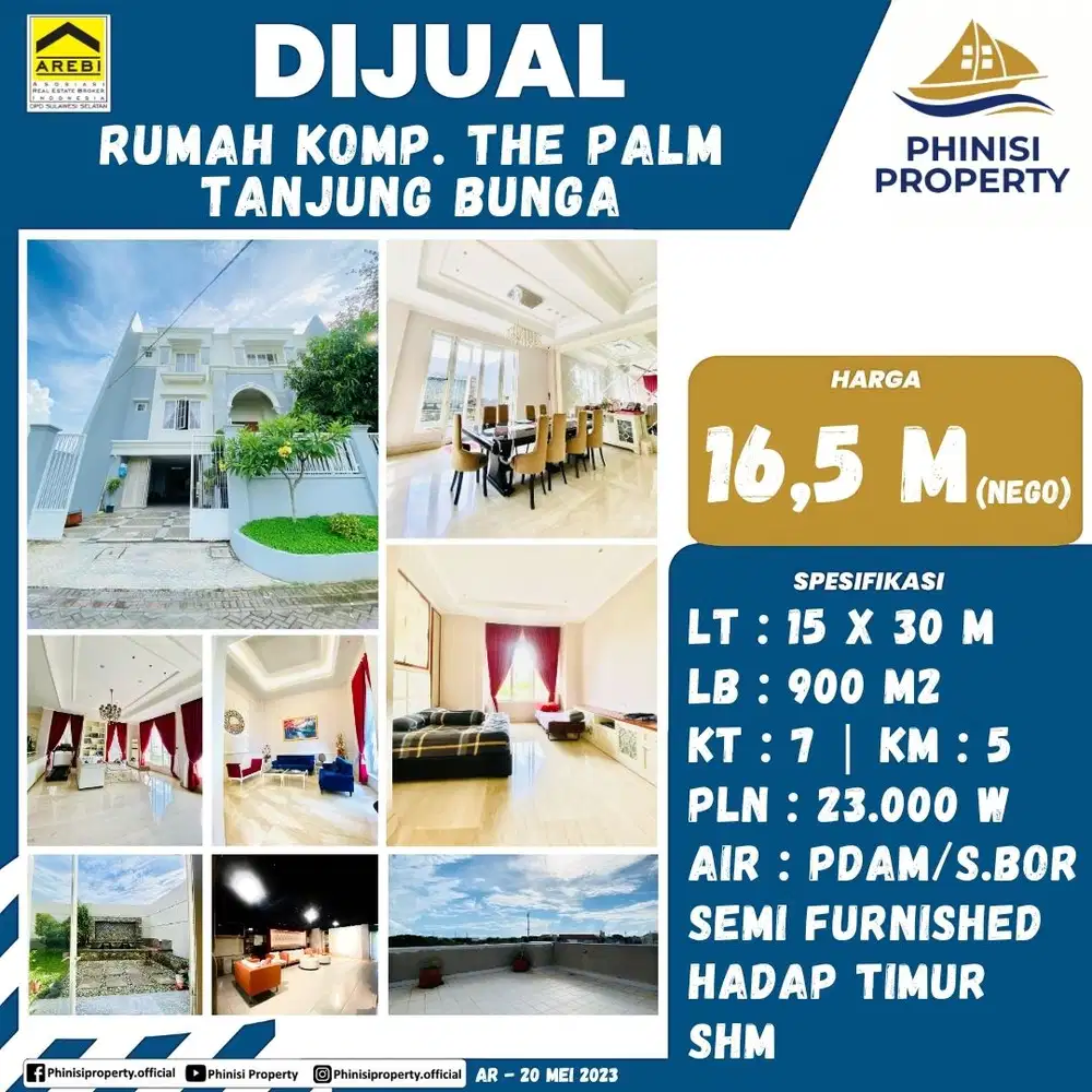 DIJUAL Rumah Besar dan Mewah Semi Furnish di The Palm Tanjung Bunga