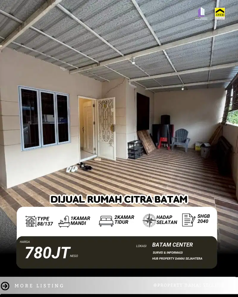 Dijual cepat Rumah 1 lantai Perumahan Citra Batam Batam Center