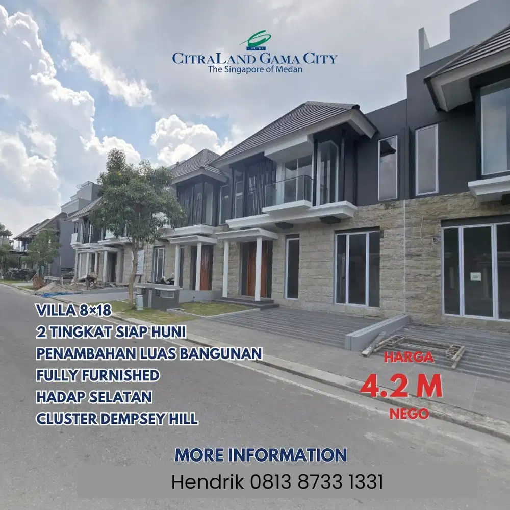 Villa Citraland Gama City Cluster Dempsey Hill Full Furnished