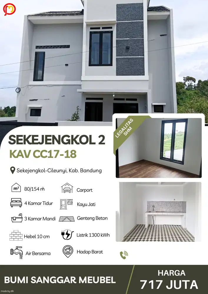 Rumah 2 lantai baru murah