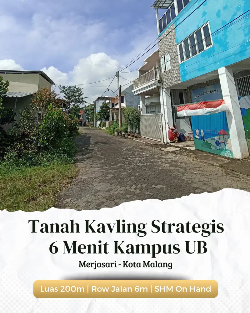 Tanah Harga 3 Jutaan Siap Bangun Kost di Merjosari Malang