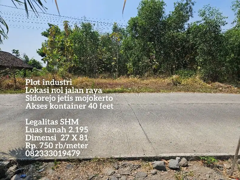 Lahan industri nol jalan raya jetis mojokerto
