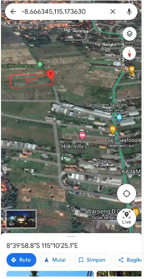 Tanah View Sawah di Kerobokan Kuta Utara - Thumbnail 6