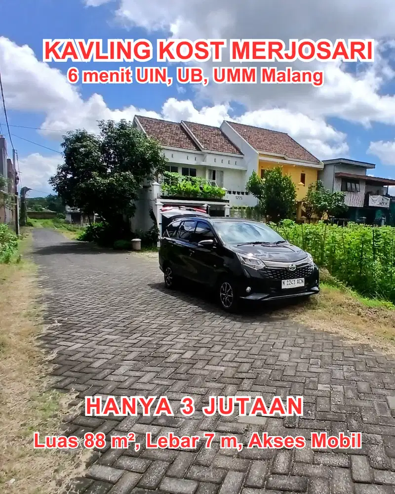 Kavling Kost Merjosari Kota Malang, 6 Menit UIN Malang