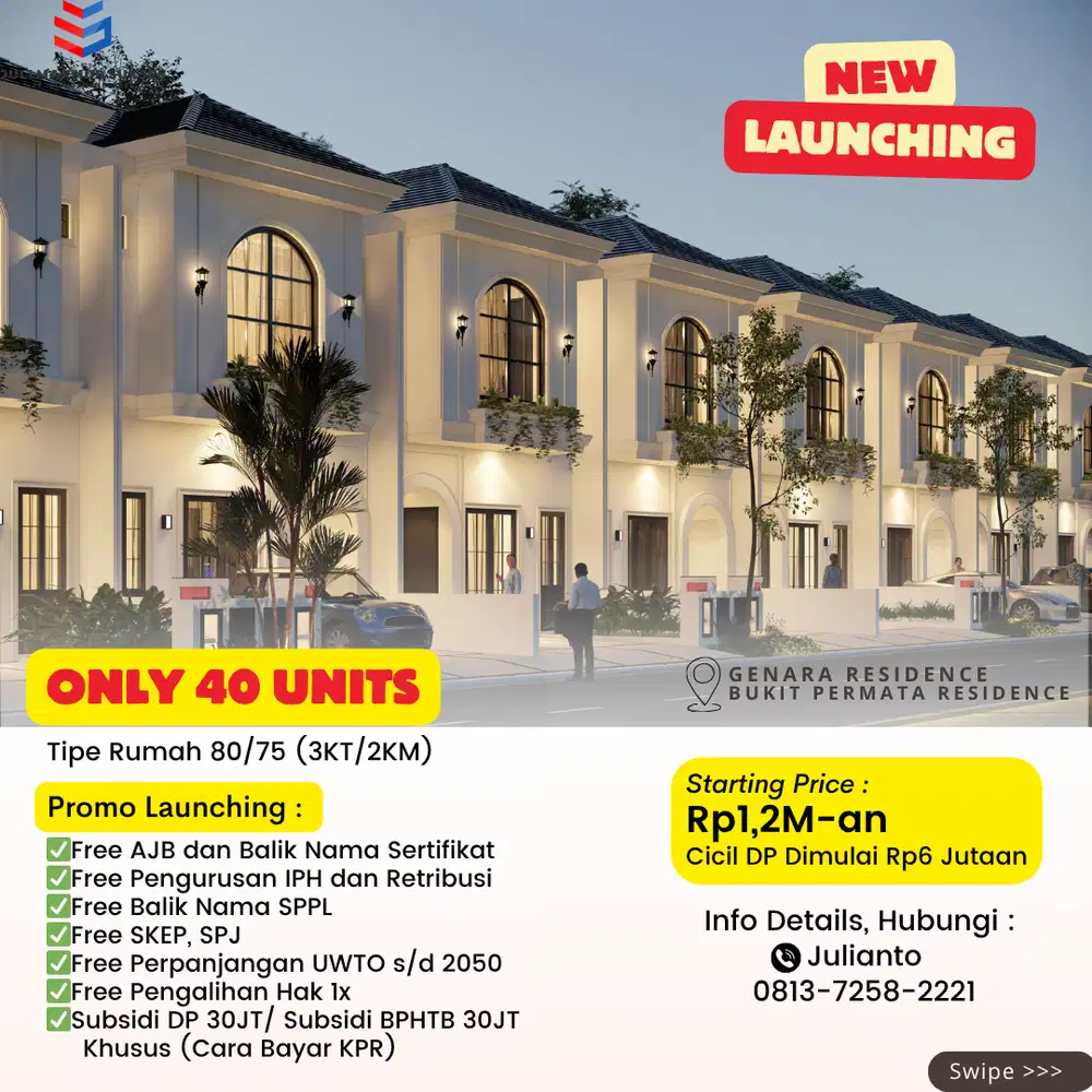 New Launching Rumah 2 Lantai di Genara Residence Bukit Permata Batam