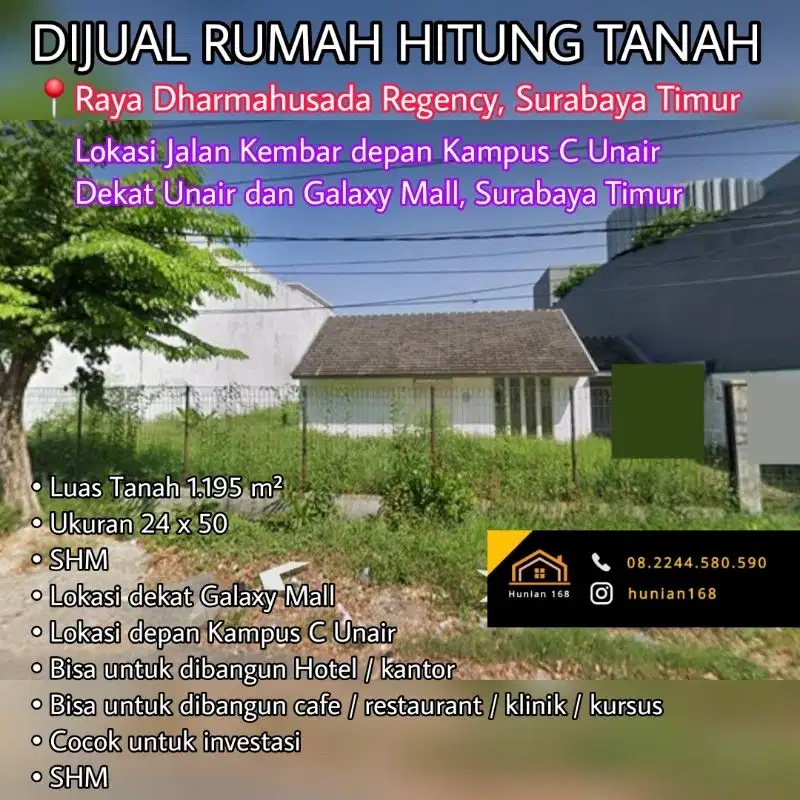 Tanah Kavling Raya Kembar Dharmahusada Regency Indah Surabaya Timur