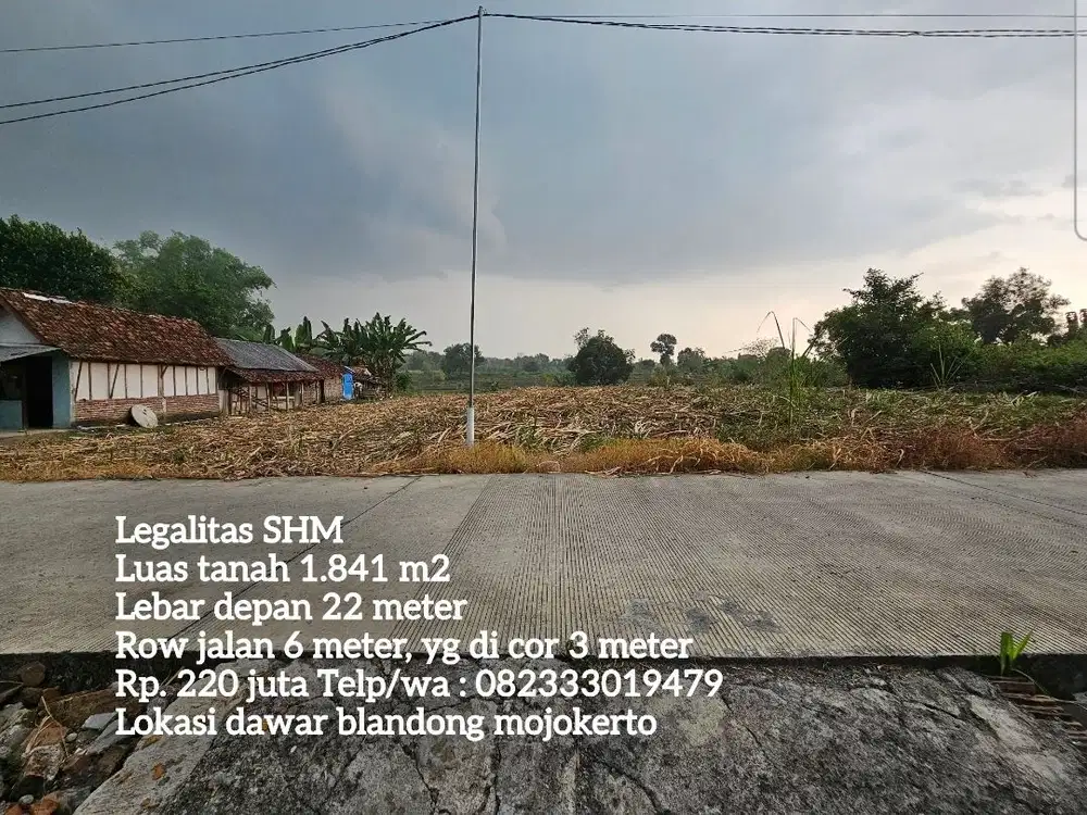 Tanah nol jalan desa dawar mojokerto