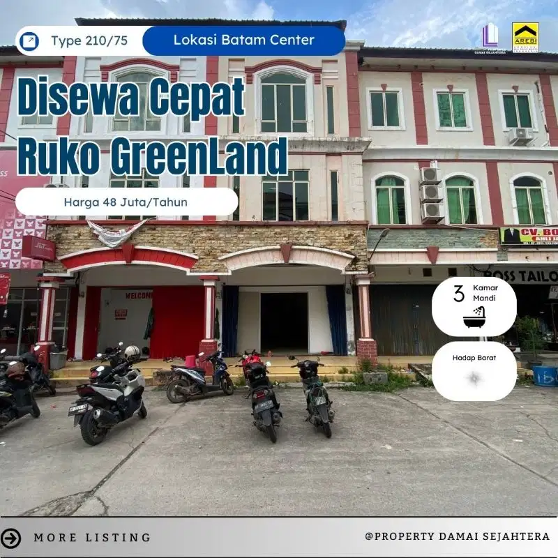 Disewa Cepat
Ruko Greenland Belakang Morning Bakery