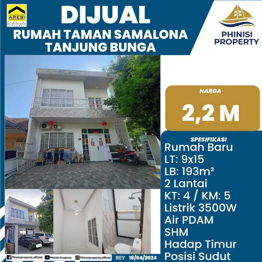 DIJUAL Rumah Baru dan Rapih di Taman Samalona Tanjung Bunga