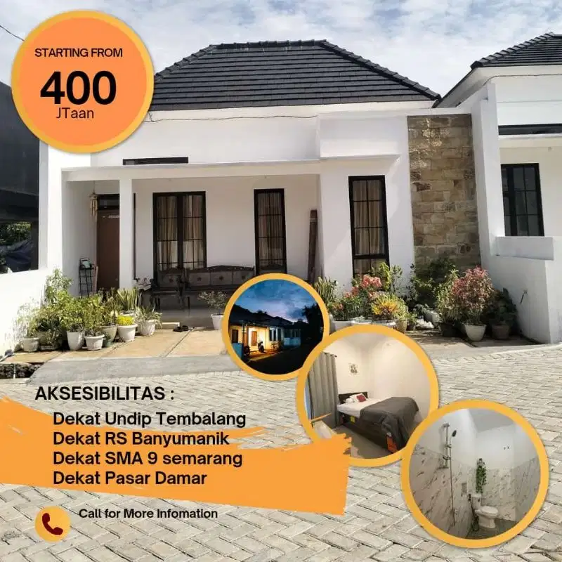 HUNIAN 1 LANTAI DI BANYUMANIK  LT BERVARIASI MULAI 400 JT-AN