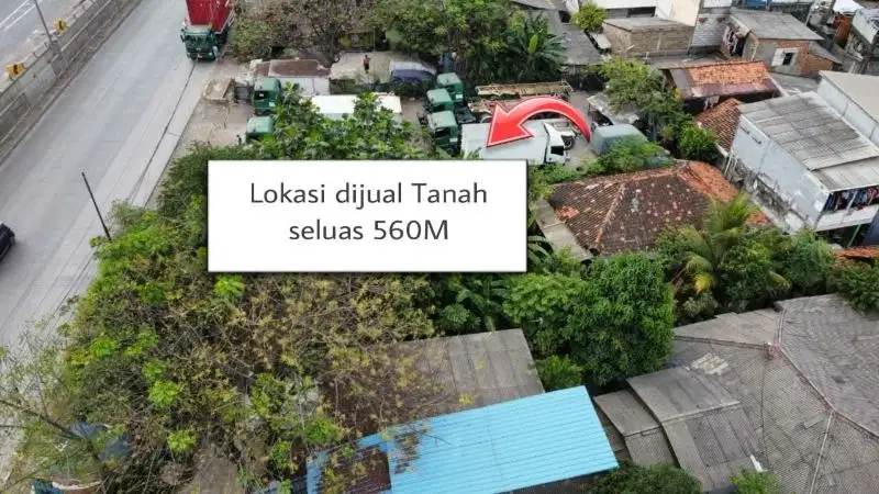 jual tanah luas 560 m bonus rumah
