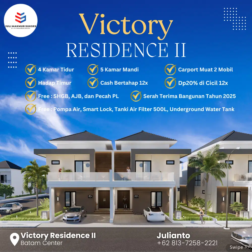 Rumah Mewah Tipe Couple di Victory Residence II Batam Center