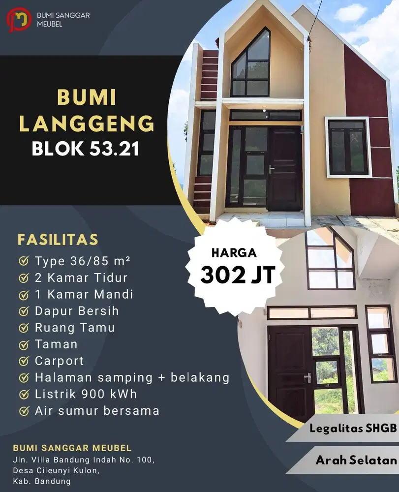 Rumah modern model Scandinavian di BSM Bumi Langgeung bisa KPR Bank