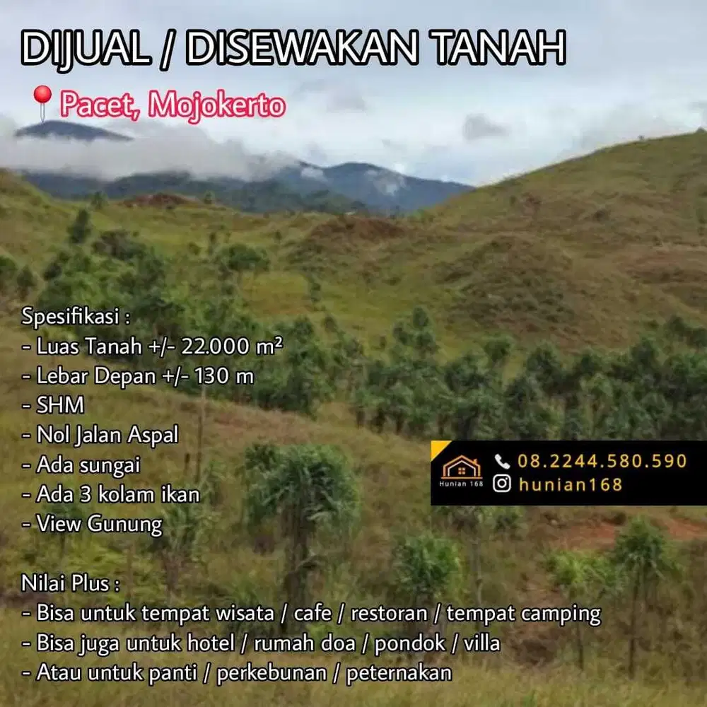 TANAH Kavling Villa Vila Pacet Resort Pacet Bukig Trawas Tretes prigen