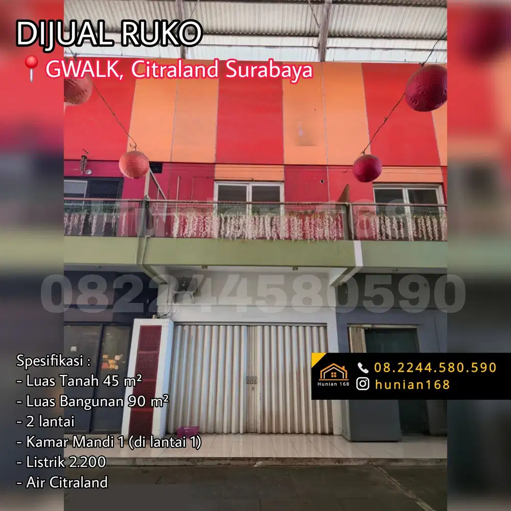 RUKO Raya Gwalk Citraland North Junction Northwest Boulevard Surabaya