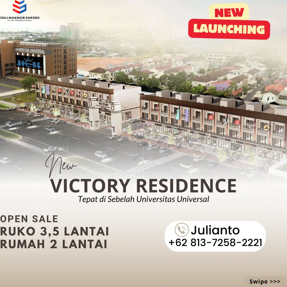 New Launching Ruko 3,5 Lantai di Victory Residence Batam Center