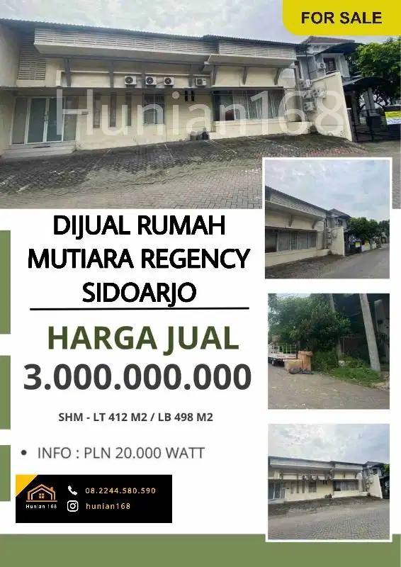 Rumah Ruko Perumahan Pondok Mutiara City Jati Sidoarjo Kota Pusat
