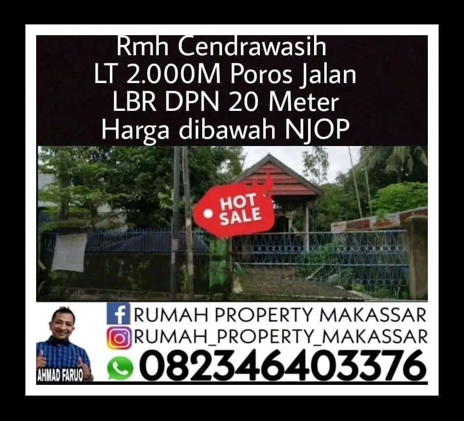 Rmh Cendrawasih  Luas 2.000 Meter Poros Jalan Lebar depan 15 Meter