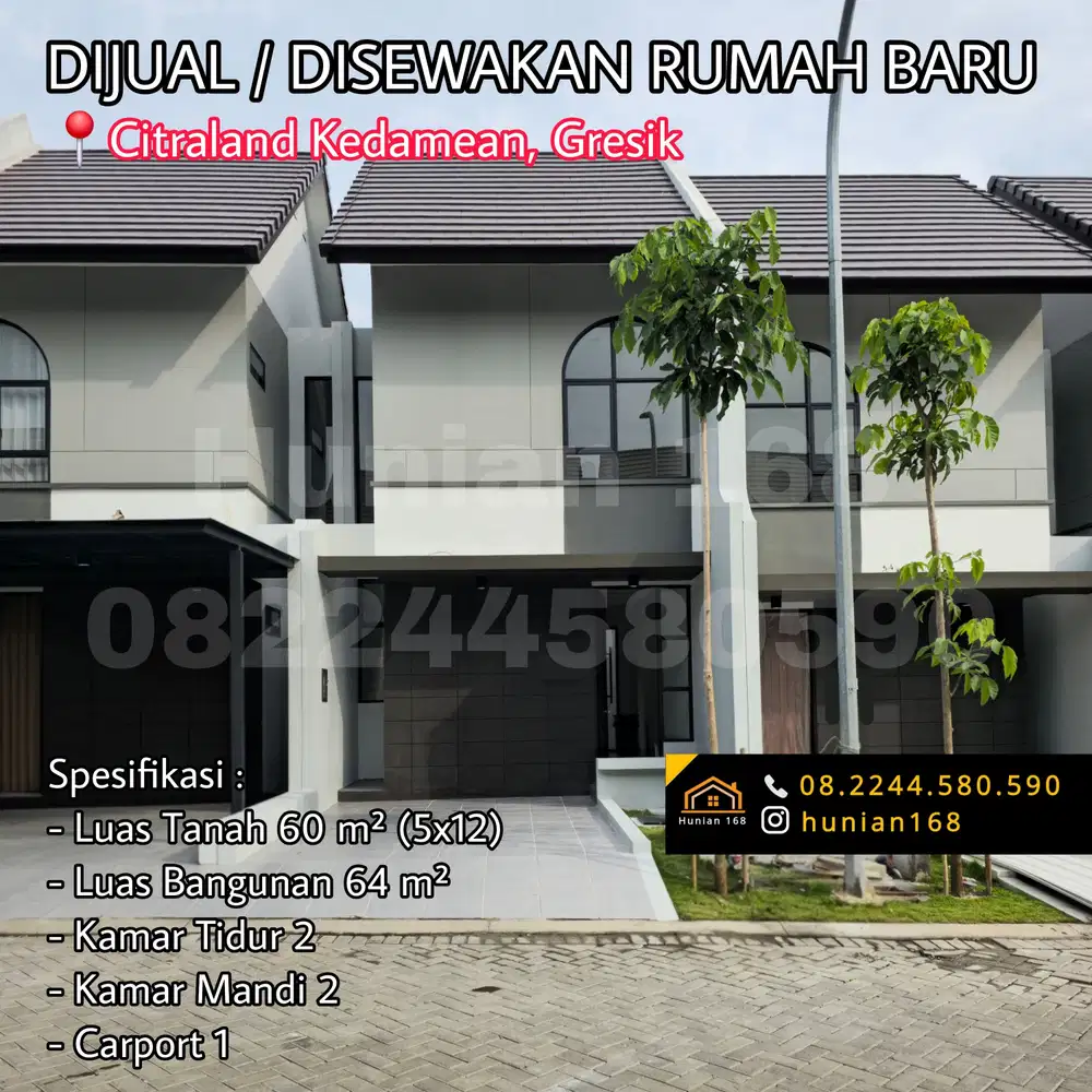 JUAL SEWA RUMAH BARU Citraland Kedamean Driyorejo CBD Gresik Surabaya