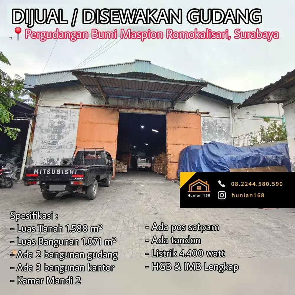 JUAL SEWA Gudang Pergudangan Bumi Maspion Romokalisari Surabaya Gresik