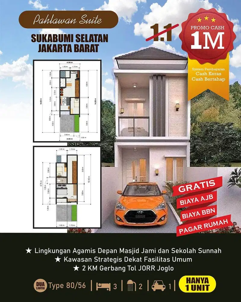 Di Jual Rumah Cantik 2 lantai  Di Sukabumi Selatan Jakarta Barat