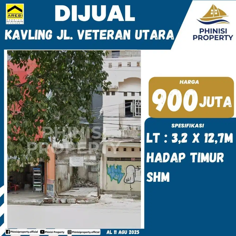 DIJUAL Kavling posisi strategis di Jalan Veteran Utara