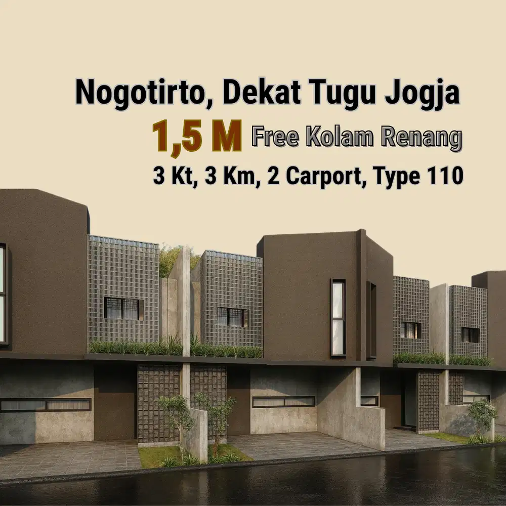 Dalam Ringrod, Dijual Rumah Jogja Bonus Kolam Renang