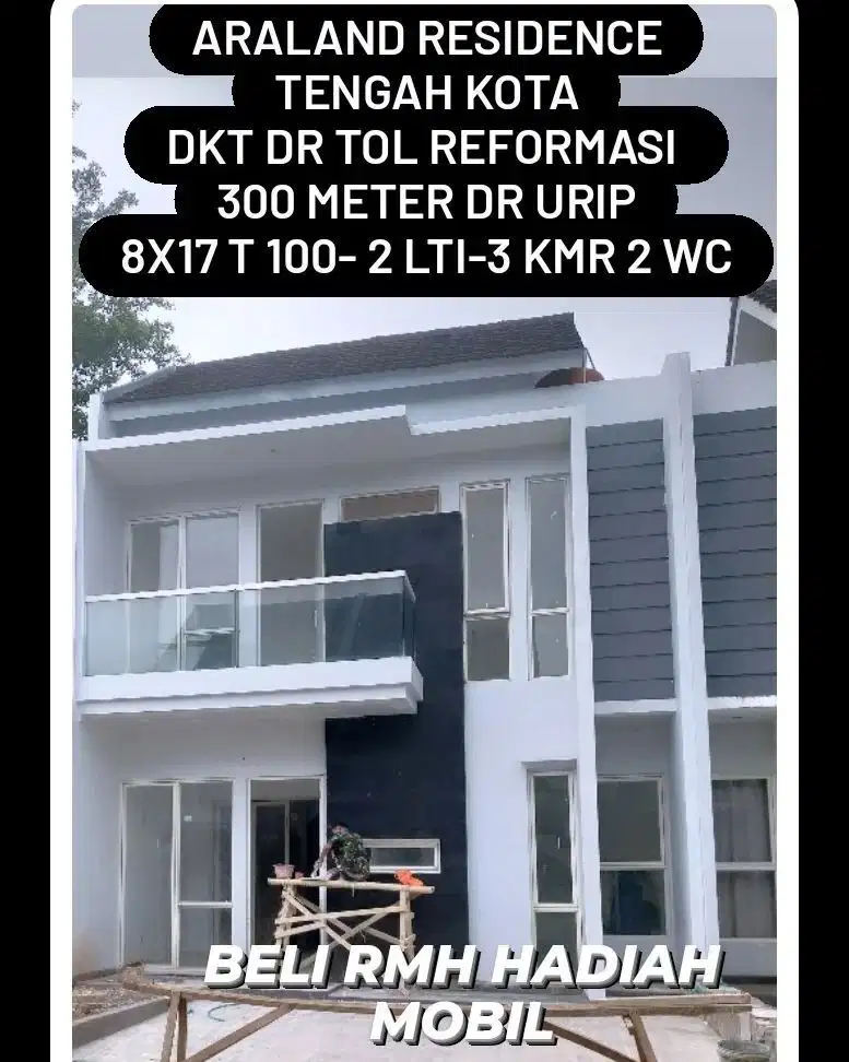 AraLand Residence Tengah Kota 8X17 Type 100- 2 Lantai kmr 3 WC 2