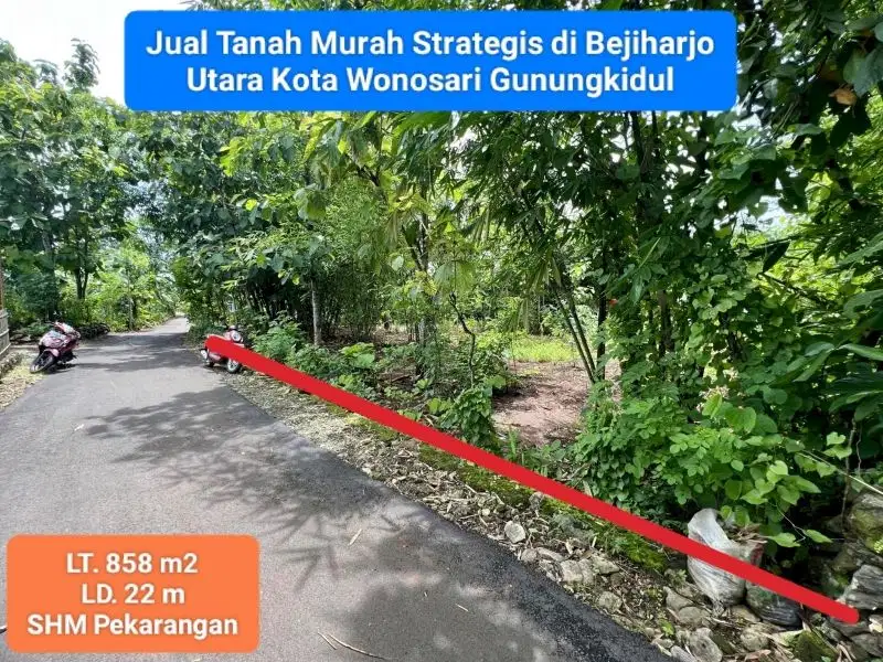 Dijual tanah murah dekat kota Wonosari Gunungkidul