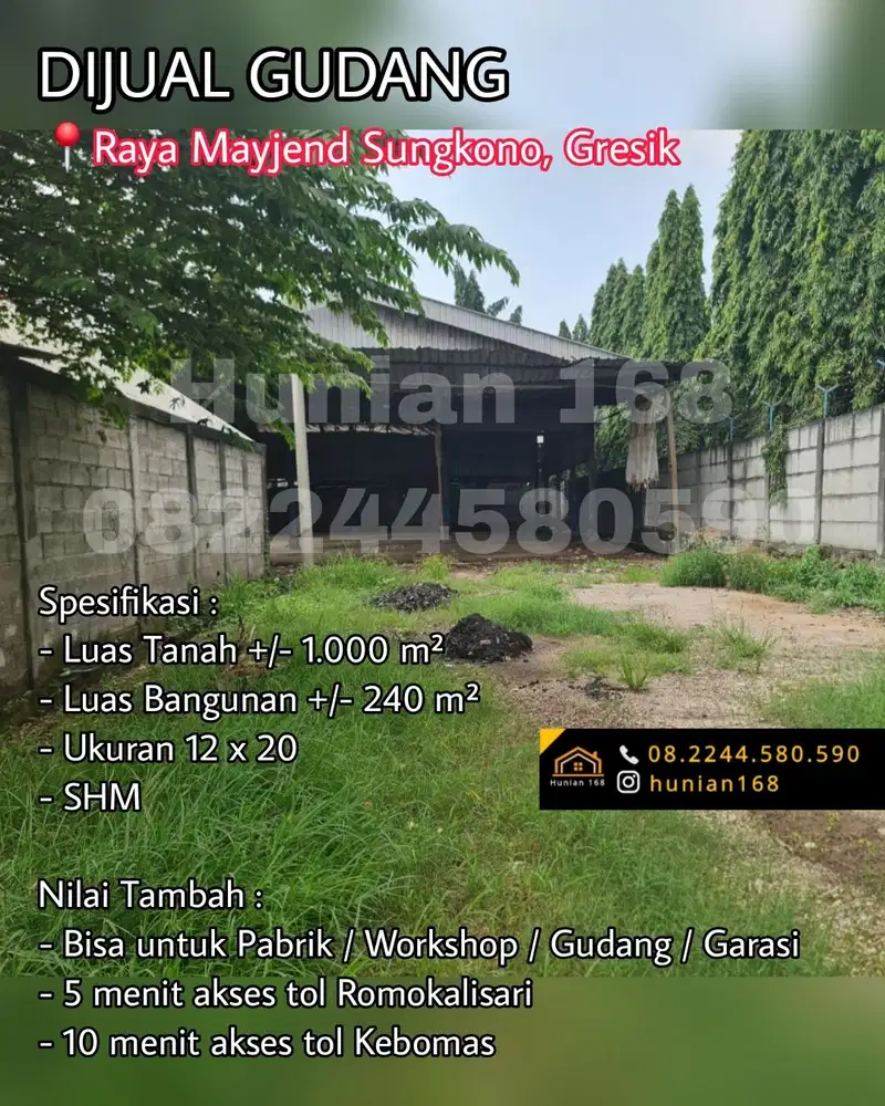 Gudang Tanah Pabrik Raya Mayjend Sungkono Romokalisari Kebomas Gresik