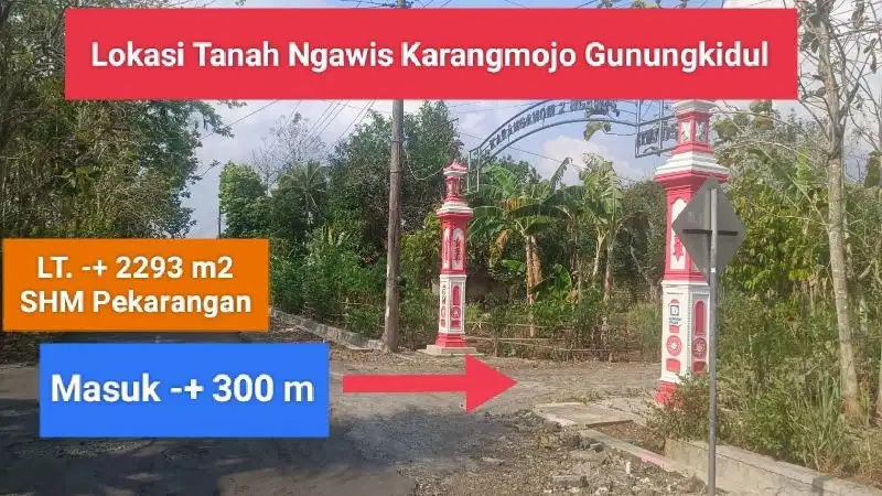 Dijual Tanah subur pekarangan murah di Karangmojo Gunungkidul strategis hanya 78 ribu permeter