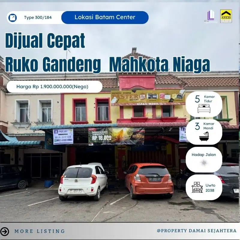 Dijual CepatRuko Gandeng 2 Lantai Mahkota Niaga, Batam Centre