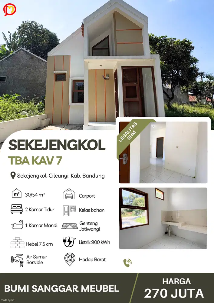 Rumah datar pinggir jalan desa