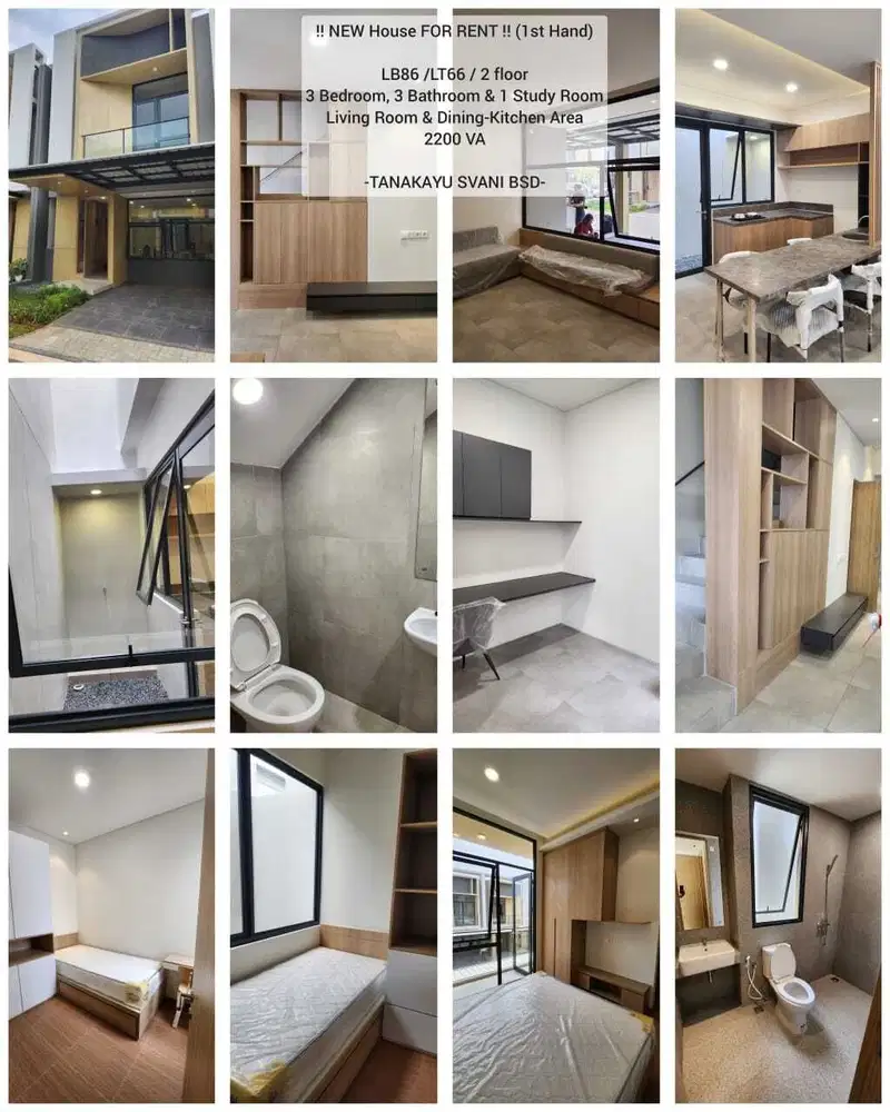 Disewakan Rumah Furnished Cluster Svani Tanakayu BSD