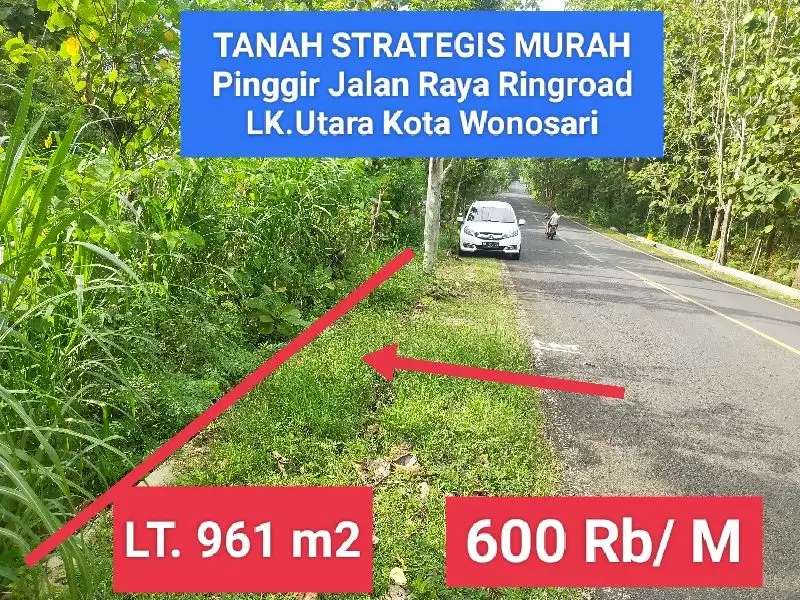 Tanah dijual murah pinggir ringroad kota wonosari gunungkidul
