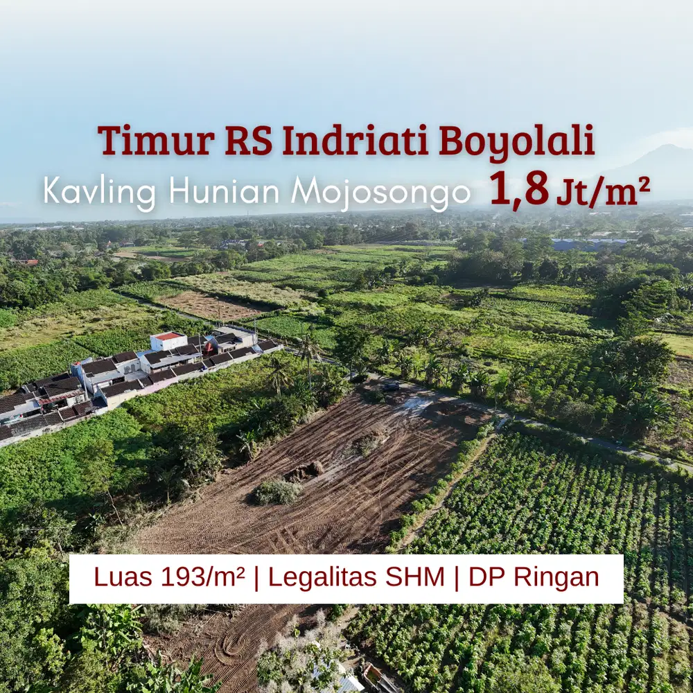 Tanah Murah Mojosongo 1 Jt-an/m2: 3 menit Pintu Toll Boyolali, SHM