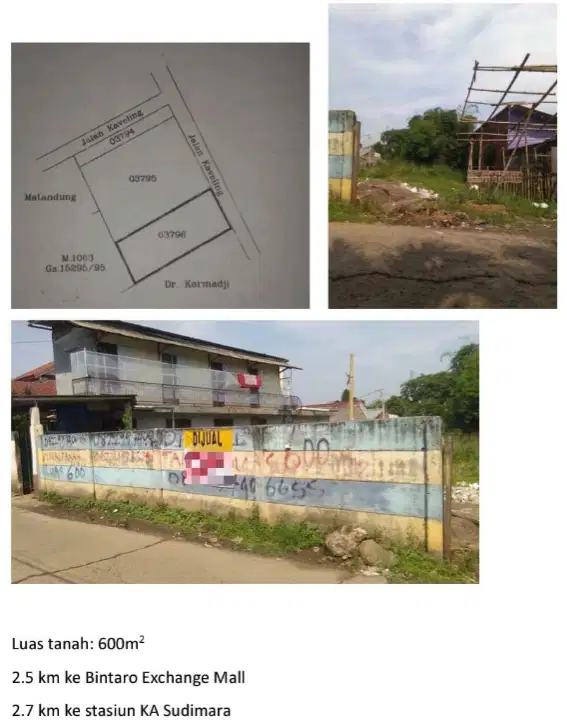 Dijual Tanah di Ciputat Tangerang Selatan dekat Bintaro XChange