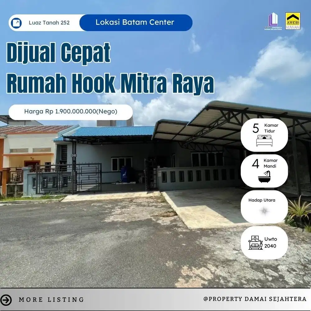 Dijual Rumah Hook Mitra raya Batam Center