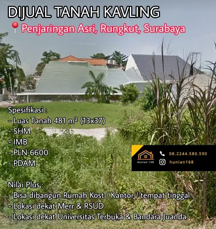 Tanah Kavling Raya Merr Penjaringan Medokan Asri Sari Surabaya Timur