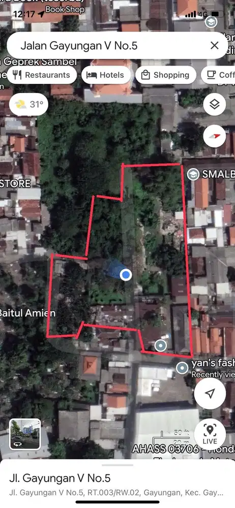 DIJUAL TANAH LUAS DI GAYUNGAN SECOND ROAD AHMAD YANI