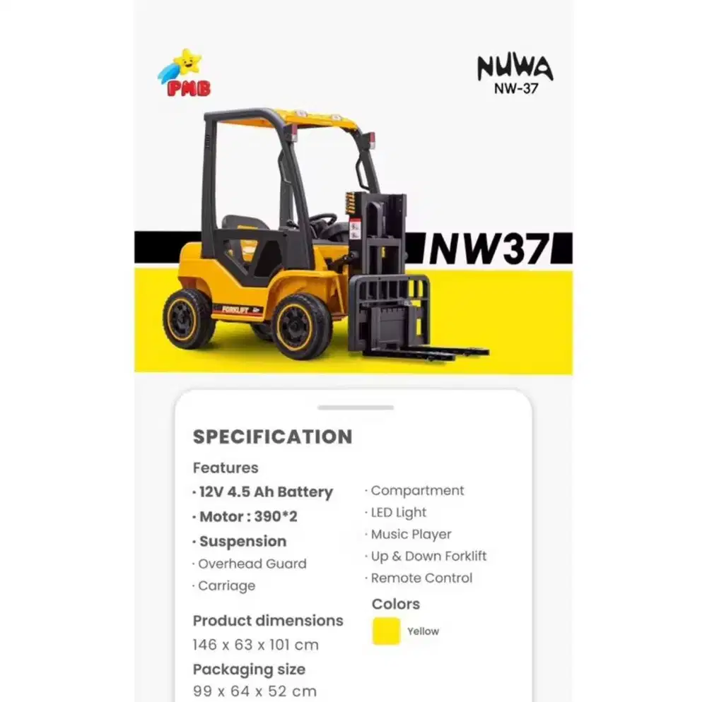 Mainan mobil forklift anak (Remot Control)
