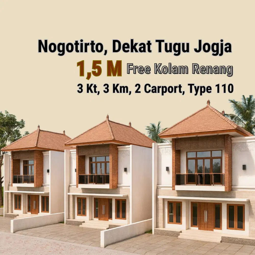 Nogotirto Dalam Ringrod, dijual rumah Jogja: Free Kolam Renang