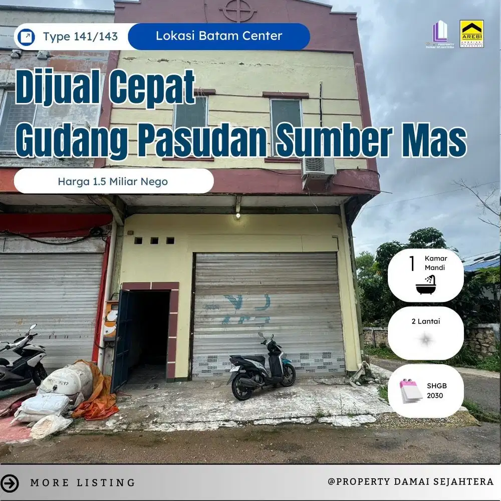 Dijual Gudang pasundan sumber mas Batam Center