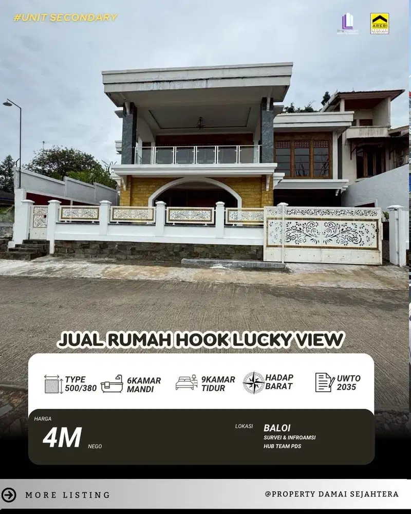 Dijual Rumah Hook Lucky View Baloi