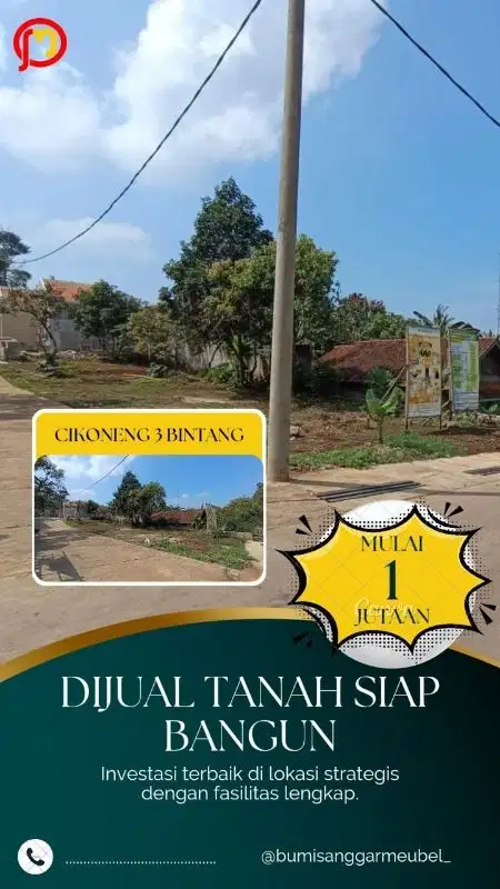 Di Pasarkan kavling datar dekat bunderan Cibiru