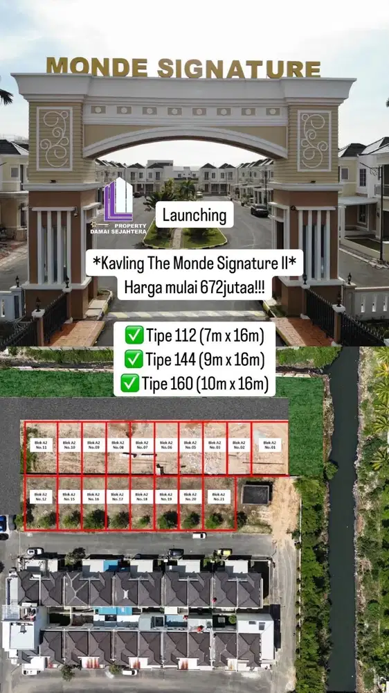 Dijual Lahan atau kavling rumah monde signature batam center